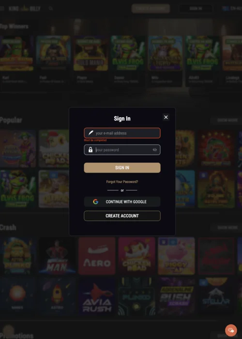 Login instan King Billy Casino